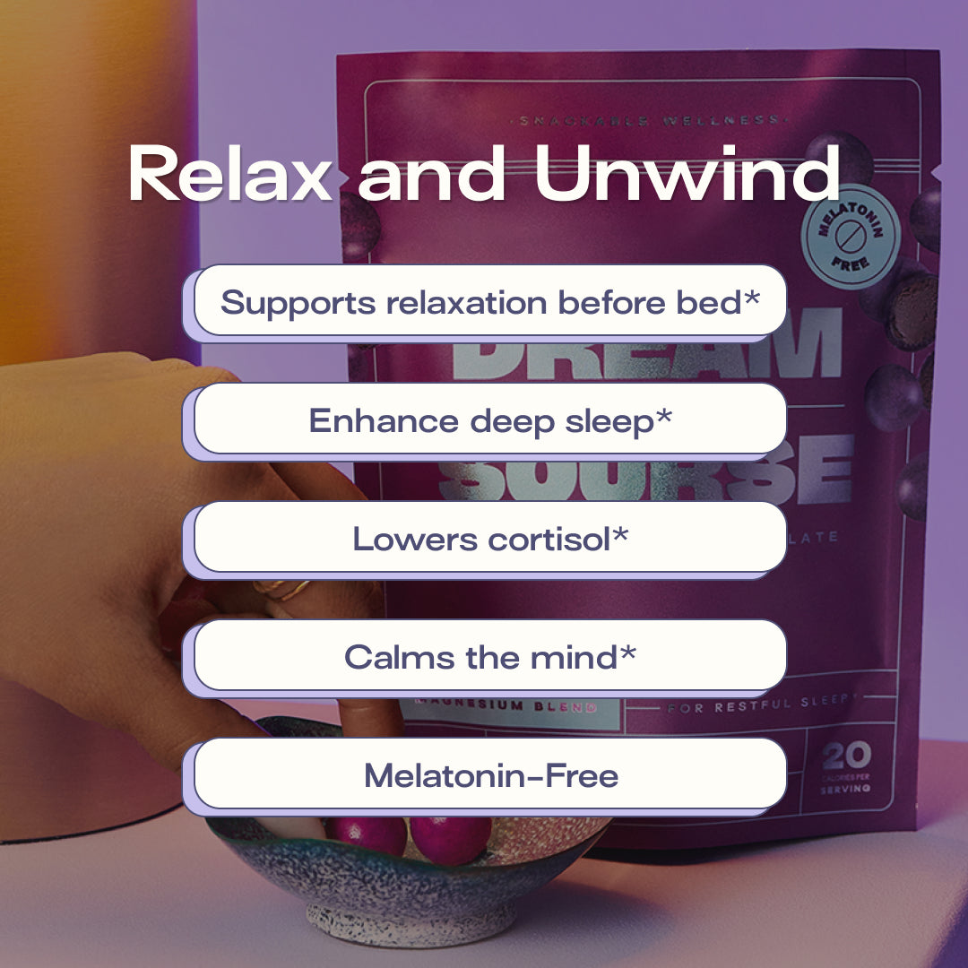 Two bags of Sourse Hair Grow vitamin-infused chocolate bites with purple candies.