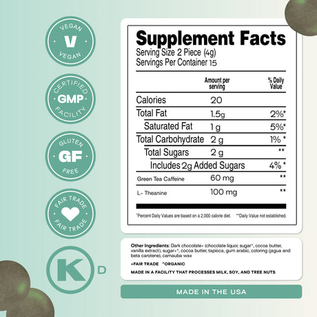 Energy Bites supplement facts